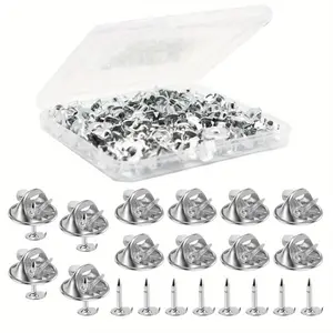 160pcs silvery Metal Butterfly Clutch Clips Tie Tacks Brooch Pin Badge Back Replacements for Jewelry Making Accessories