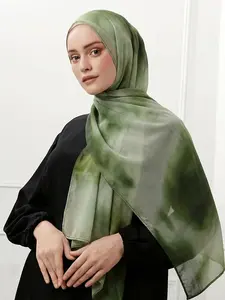 Women's Modal Jersey Hijab Scarf, Head Scarf, Soft Fabric Long Shawl for All Seasons, Stylish Tie-Dye Design, Perfect for Daily Wear & Ramadan Gifts
