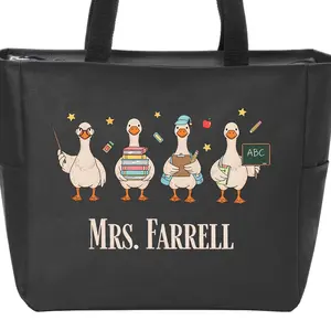 Teacher Goose Port Authority® Essential Zip Tote - Personalize with your Teacher's Name