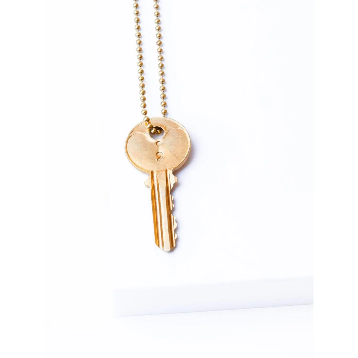 Semicolon Classic Ball Chain Key Necklace