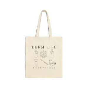 Derm Life Essentials Tote Bag | Skincare Icons Canvas Tote