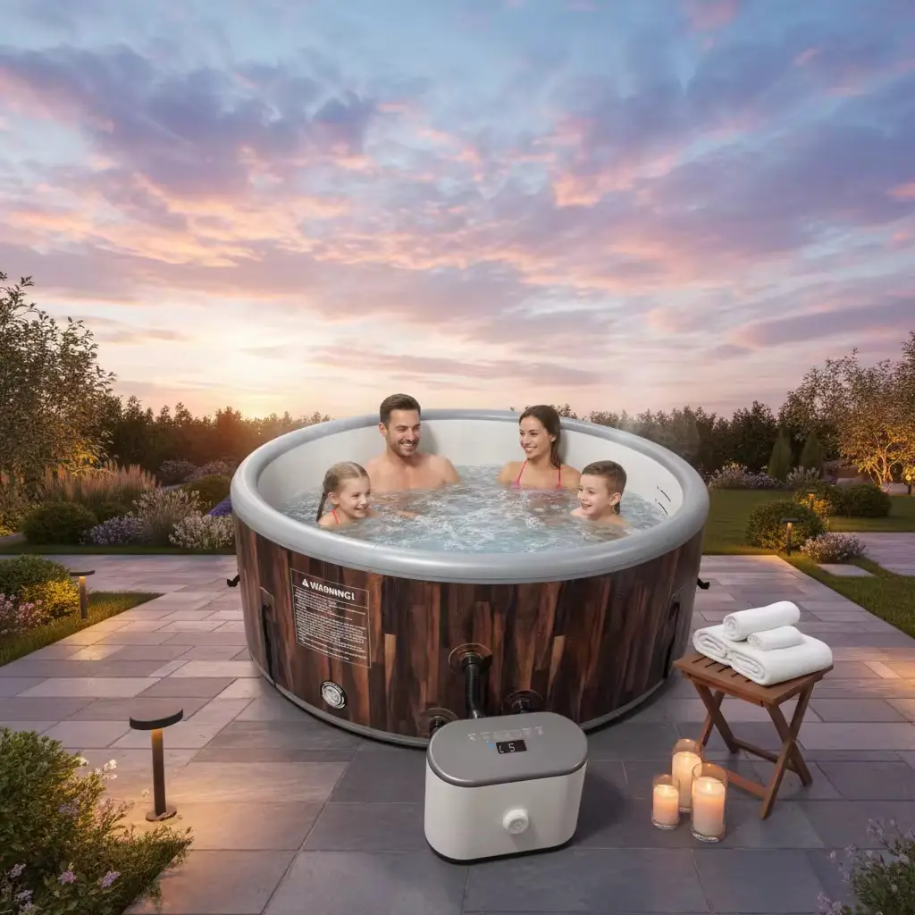Brushed Finish SPA Hot Tub, Whirlpool Massage Outdoor Bathtub