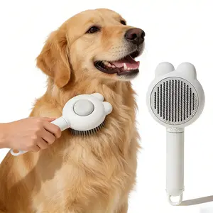 Self-Cleaning Pet Hair Removal Comb, One-Button Release Deshedding Brush for Cats & Dogs