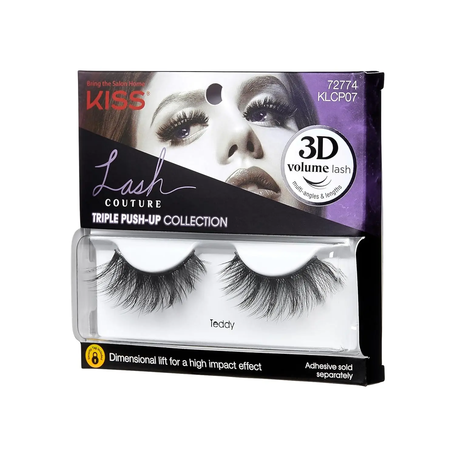 KISS Lash Couture Triple Push-Up Collection 3D Volume Lash 12mm Teddy Easy Apply Reusable Lash Clusters
