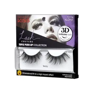 KISS Lash Couture Triple Push-Up Collection 3D Volume Lash 12mm Teddy Easy Apply Reusable Lash Clusters
