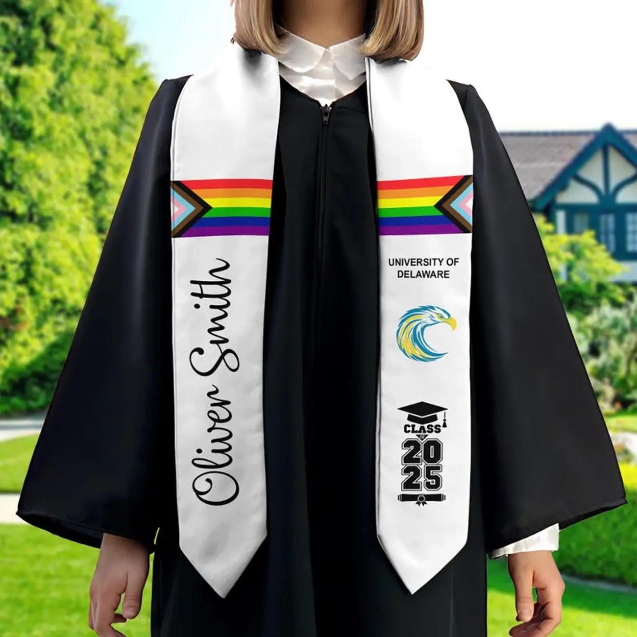 Personalized LGBT Pride Stoles, Custom LGBT Graduation Stoles, Stole Graduation Class Of 2025 Sash, Pride Color Graduation Sash USSA8