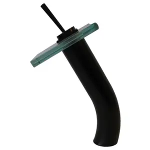 Novatto   Waterfall Vessel Faucet- Oil Rubbed Bronze Finish with Clear Glass