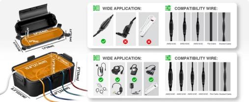 RESTMO 5-Piece Outdoor Waterproof Electrical Box Set – 12.5" x 8.5" x 5" Large & 7.1" x 2.3" x 2.3" Small, Weatherproof Boxes for Power Strip, Outlet, Plug, Socket, Timer, Holiday Light, Black RESTMO 5-Piece Outdoor Waterproof Electrical Box Set – 12.5" x 8.5" x 5" Large & 7.1" x 2.3" x 2.3" Small, Weatherproof Boxes for Power Strip, Outlet, Plug, Socket, Timer, Holiday Light, Black