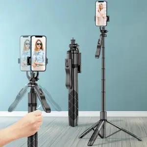 Wireless Selfie Stick Tripod Stand, Foldable Monopod for GoPro Action Cameras Smartphones Cellphone, Balance Steady Selfie Accessories