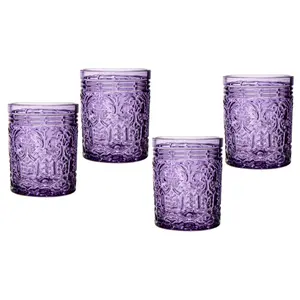 Godinger  Jax Double Old Fashion Glass - Grape - Set of 4