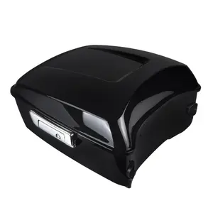 Vivid Black 13.7" King Tour Pack Trunk Chrome Latch for Harley Bagger '14-'25 | Mactions