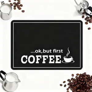 Coffee Bar Mat 8x12 Inch Non Slip Coffee Mat for Countertop Coffee Accessories Rubber Absorbent Drying Mat for Coffee Maker Bar Kitchen Protects Surface Hides Stains Durable Coffee Counter Pad for Home Coffee Use brick Kitchen Decor Accessory