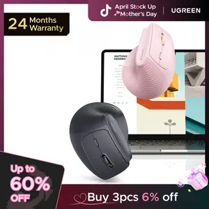 UGREEN 5.0 & 2.4G Mouse Wireless Vertical Ergonomic Mouse, Adjustable DPI Office Cordless 5 Buttons, Computer Mouse with 1000/1600/2000/4000 DPI for Windows/Mac OS etcCordless 5 Buttons, Computer Mouse with 1000/1600/2000/4000 DPI for Windows/Mac OS etc