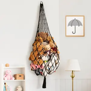 [Hanging Net |   Stuffed Animal] Hanging Net Stuffed Animal Storage |   Macrame Toy Display Plush Holder |   Boho Playroom Organizer for Halloween Christmas Plushie Organizer, Stylish Storage, Cozy Hammock, Decorative Storage, Teen Bedroom, Plushie Lovers
