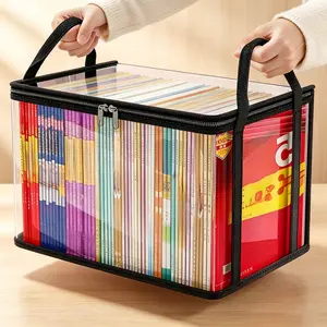 1Piece Foldable PVC Book Storage Box — Home Organization for Used Books | High-Capacity Storage Bin for Books & Clothing — Space-Saving Organization for Offices & Homes | Ideal for Summer Camping Gear & Equipment Storage