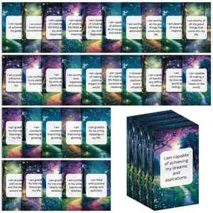 60pcs Positive Affirmation Cards - Fairy Woods Design, whimsical forest theme, Self-Encouragement Motivational Quotes, Self Care Cards - Daily Encouragement & Motivation Cards for Women and Men