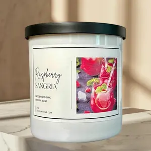 Doodlations Boutique Candle, Raspberry Sangria Scent - Home Decor Aroma Freshener Decoration Lemon