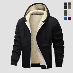 Men's Thermal Lined Hooded Jacket - Casual Zip Jacket with Side Pockets for Thick Comfort for Fall/Winter Comfort Menswear Coats Stylish Tops Zipper western clothing