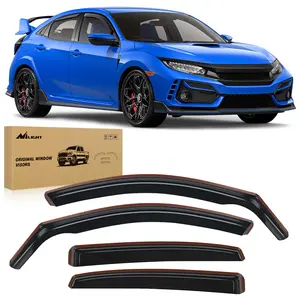 Nilight Durable in Channel Rain Guards for Honda Civic Hatchback 2016 2017 2018 2019 2020 2021 Window Deflectors, Vent Window Visors-4pcs Car Black Auto Accessories Vehicle Automotive The rear window is too long and not suitable for LX or EX models