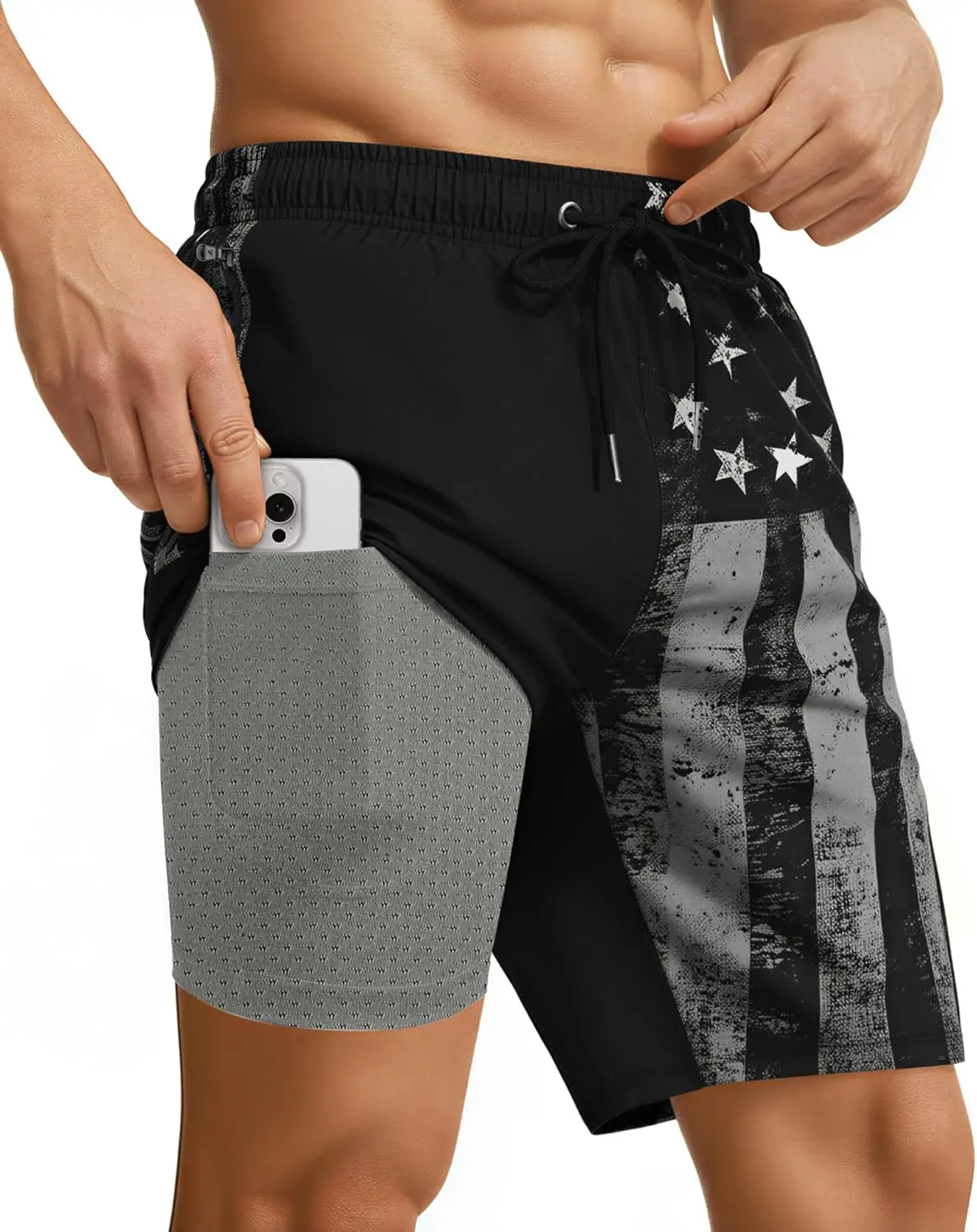 9 Inch Men Swim Trunks with Compression Breathable Liner Quick Dry Zipper Pockets for Water Beach Travel CruiseGift.