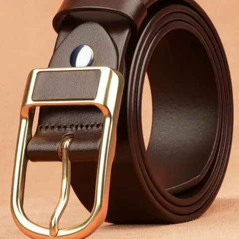 Men's Casual Solid Color PU Leather Belt, Fashion Business Waist Belt with Buckle, Versatile & Exquisite Belt for Party & Daily Wear, Trendy Birthday Gift, Men's Accessories
