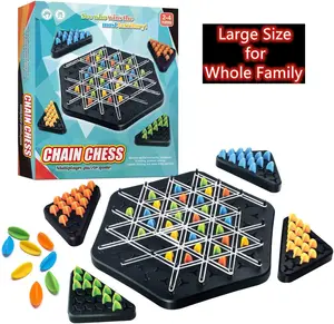 Large Size Chain Triangle Chess Game for Family Night, Board Game for Kids and Adults - 2 to 4 Players - 3 Years Up