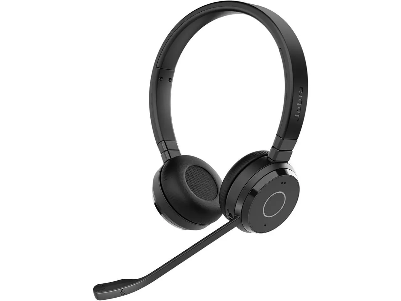 Jabra Evolve 65 TE (Third Edition) Wireless Dual-Ear Headphones w/Charging Stand - Noise-Canceling Mic, 16 hr Battery Life, Dual Connectivity, Works w/All UC Platforms Like Zoom & Google Meet, Black