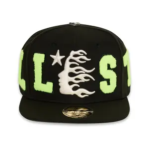 Hellstar OG Patch Fitted Hat Black/Neon Green