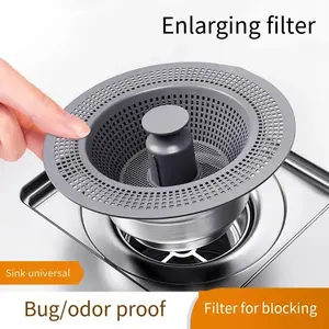 Stainless Steel Kitchen Sink Drain Strainer Pop Up Anti-clogging Sink Stopper Kitchen Accessories Silicone Mesh