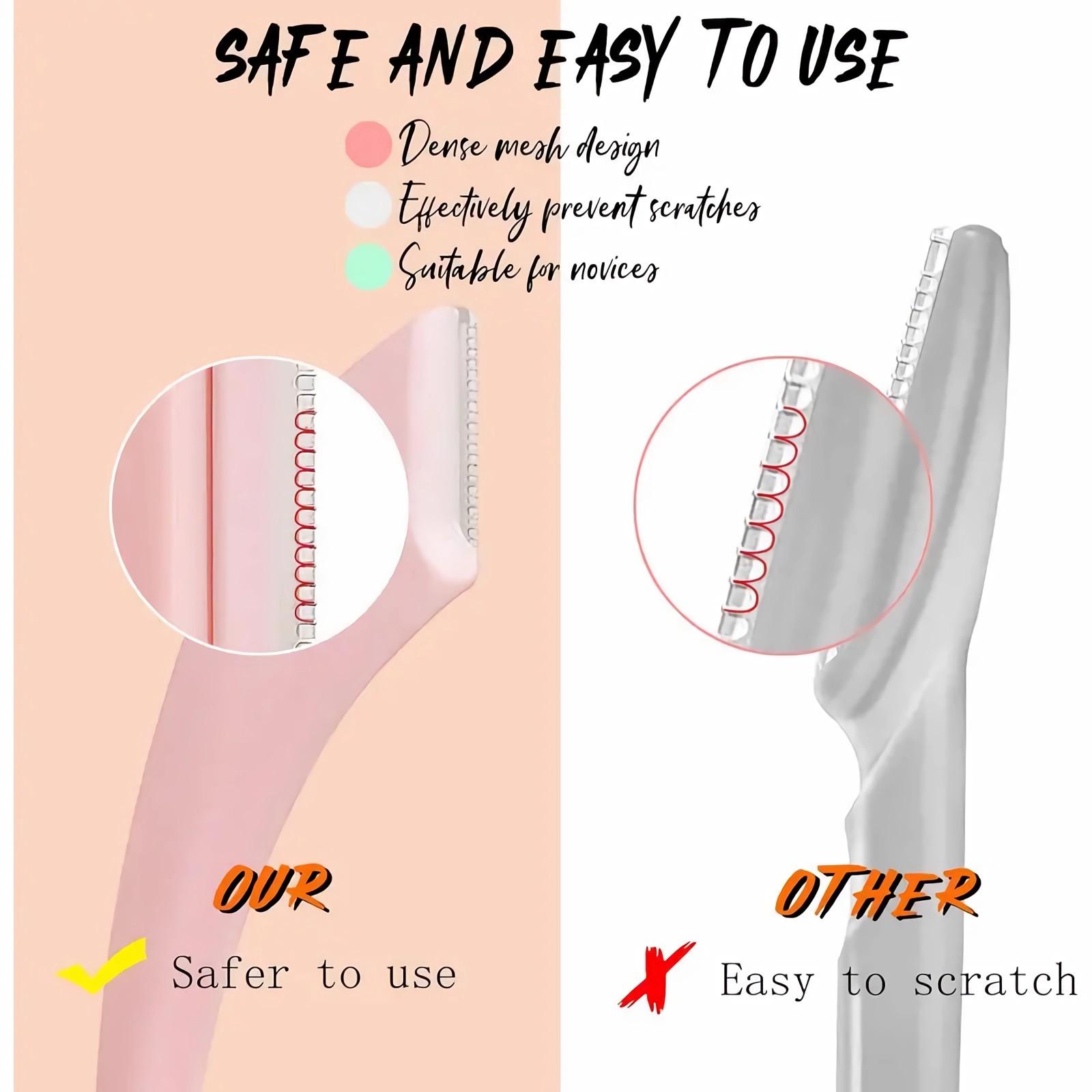 Eyebrow Scissors with Comb,Eyebrow Scissors,Eyebrow Trimmer Scissors Tool,Eyebrow Trimmer Scissors With Comb for Beginner Eyebrow Scissors for Women Girls Stainless Steel Eyebrow Razor (Pink)