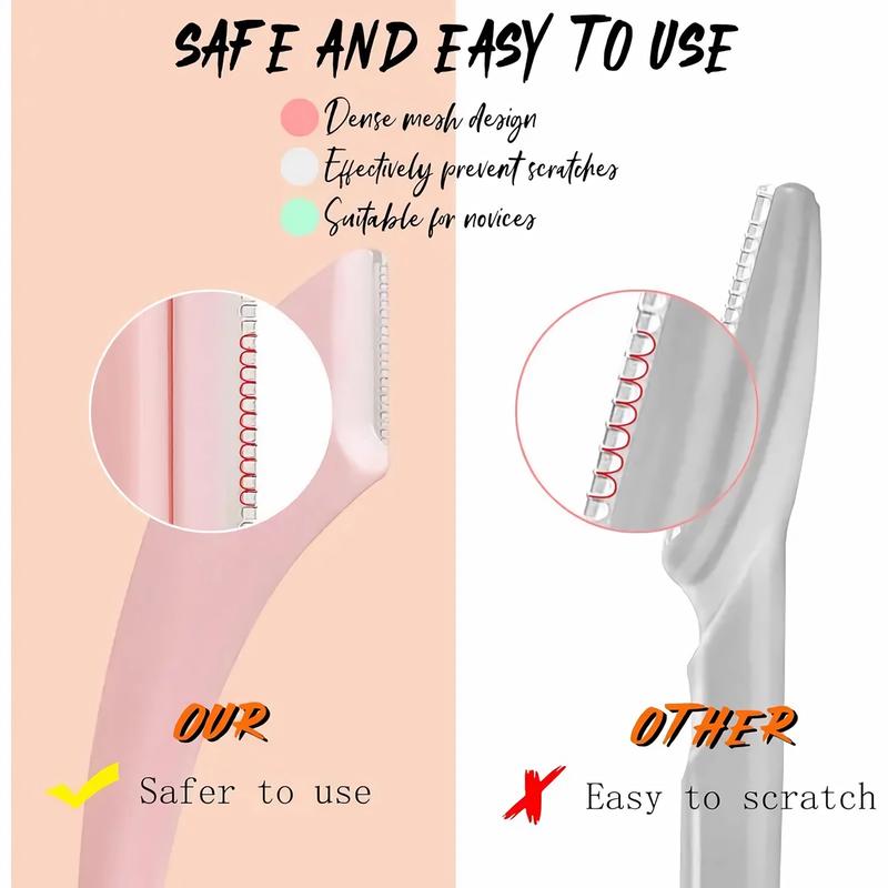 Eyebrow Scissors with Comb,Eyebrow Scissors,Eyebrow Trimmer Scissors Tool,Eyebrow Trimmer Scissors With Comb for Beginner Eyebrow Scissors for Women Girls Stainless Steel Eyebrow Razor (Pink)