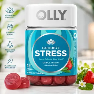 OLLY Goodbye Stress Gummy, GABA, L-Theanine, Lemon Balm, Stress Relief Supplement, Berry - 42 Count