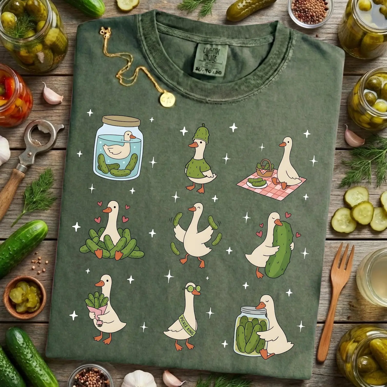 Pickle Lover Silly Goose Shirt - Funny Pickle Jar Goose Meme Shirt, Pickle Princess Cucumber Lover Gift, Vegetarian Foodie Shirt
