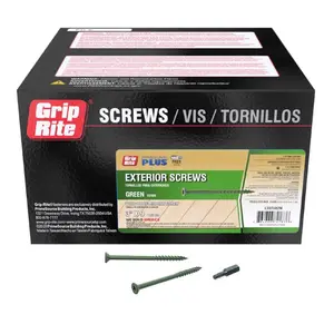 Grip-Rite 5030341 No. 9 wire x 3 in. PrimeGuard Plus Star Flat Head Deck Screws, Pack of 2000