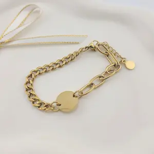 FWJ-STAINLESS STEEL - 5MM PAPERCLIP CURB BRACELET.