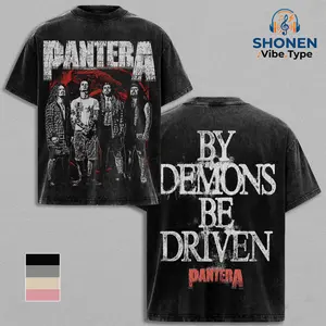 Pantera By Demons Be Driven Bootleg Vintage Acid Wash Graphic Tee, Oversized Heavy Cotton T-Shirt, Streetwear for Men, 90s Heavy Metal Band Merch, Groove Metal Graphic, Gift For Fan