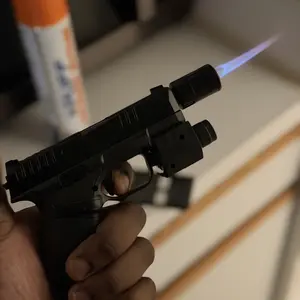 Christmas Gift | [Gas not included] Windproof Torch Lighter, With Gift Box, Adjustable Jet Flame Refillable Design Ideal for Daily Use Cooking Outdoor Activities