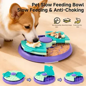 1pc Interactive Slow Feeder for Dogs and Cats | PVC Puzzle Feeding Toy, Energy-Consuming Slow Eating Tool for Pets, Without Battery