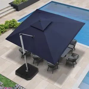 PURPLE LEAF 10x12 ft Rectangular Large Outdoor Cantilever Umbrella for Garden, Pool