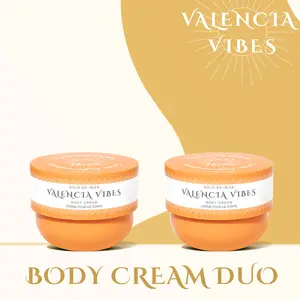 Solo En Ibiza Valencia Vibes Body Cream Pistachio Almond Vanilla Scent 2 Pcs 8oz Vegan Cruelty-Free Lightweight Fast-Absorbing Long-Lasting Fragrance