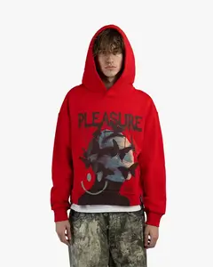 Red Cropped Hoodie | Pleasure Head Graphic