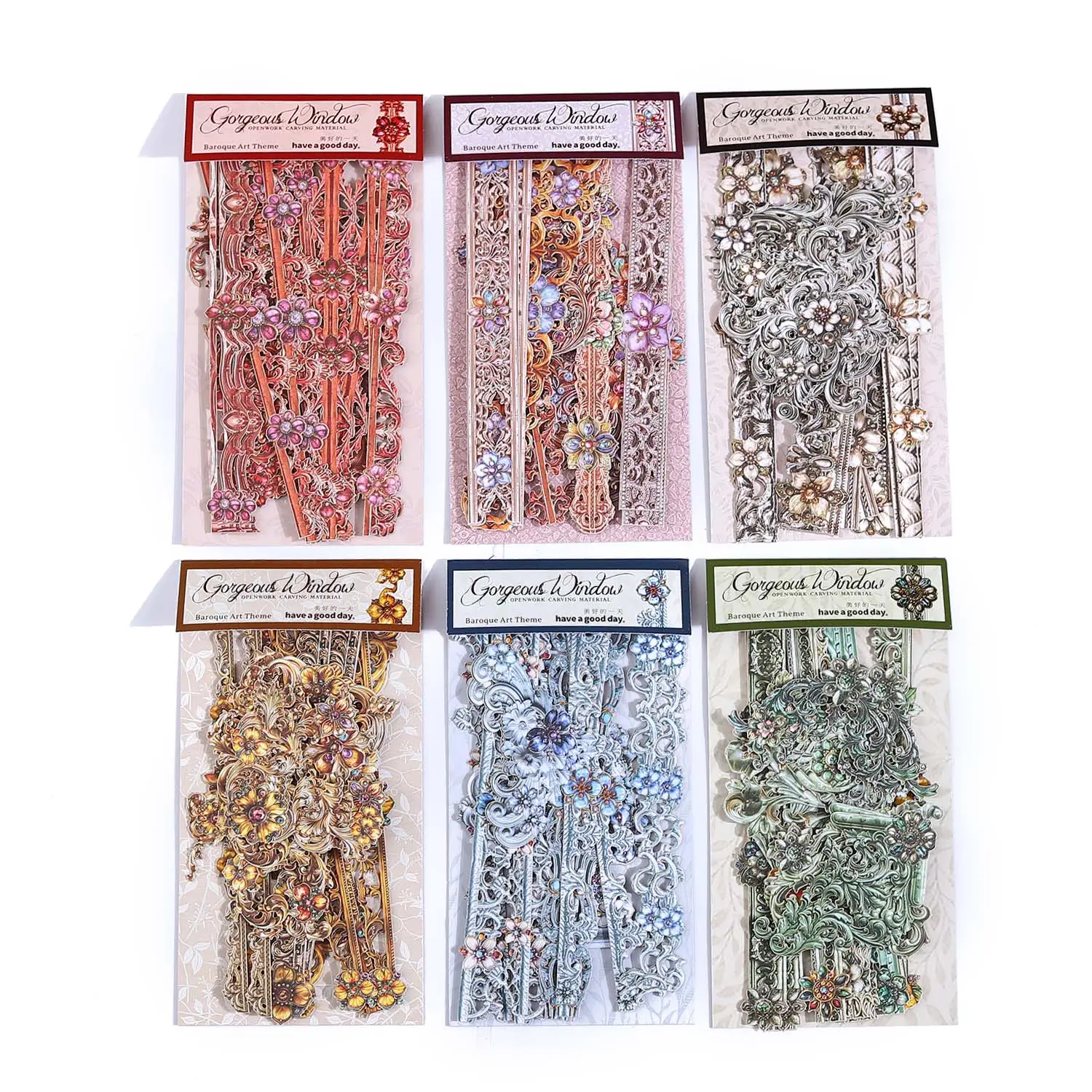 Baroque Style Sticker, 20pcs/pack Vintage Scrapbooking & Stamping Sticker, DIY Decorative Sticker for Scrapbooking & Journal Making, Christmas Gift