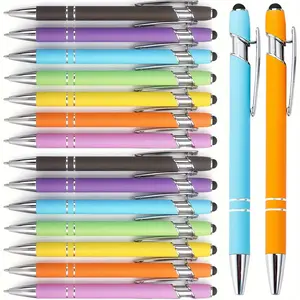 2 in 1 Retractable Ballpoint Pen & Stylus Combo, Multi Purpose Pens, 7/14pcs Metallic Stylus for Touch Screen, Smooth Writing Pen for Daily Journaling, School, Office