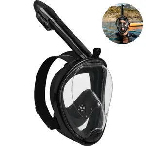 Full Face Snorkel Mask, Full Face Diving Mask, Snorkel, Diving Gear, Anti-Leak Design Snorkeling Gear, 180° Panoramic View Snorkel Mask, Foldable Diving Mask with Camera Mount, Ideal for Diving & Swimming Adventures