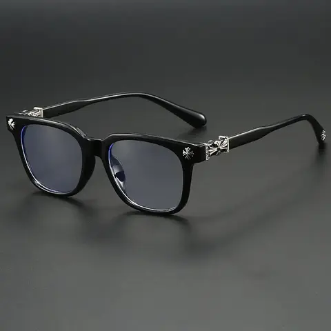 Anti-Blue Light Fashion Metal Square Frame Flat-Lens Reading Glasses - Daily Wear, Work/Study, Casual Style, Versatile Outdoor Use, All Seasons, Plain Pattern