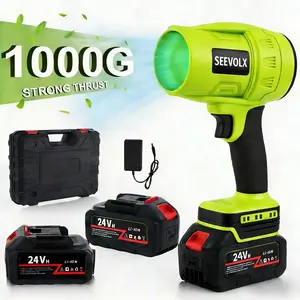 SEEVOLX 21V Brushless Cordless Leaf Blower with 2*3.0Ah Batteries, 1000G Strong Thrust, Share & Get Extra Battery for Yard Cleanup, Car Drying & Snow Blowing