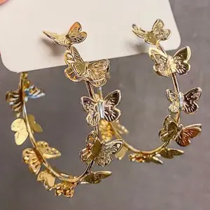 Brand X Butterfly Hypoallergenic Hoop Earrings