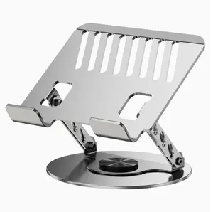 Foldable Portable Laptop Stand with 360° Swivel Base,Height Adjustable Ergonomic Elevated Riser with Dual Support Arms,Sturdy Carbon Steel Construction for Better Posture,Universal Desktop Desk Accessory for MacBook Air Pro,Dell XPS,HP and 10–17.3"Laptops