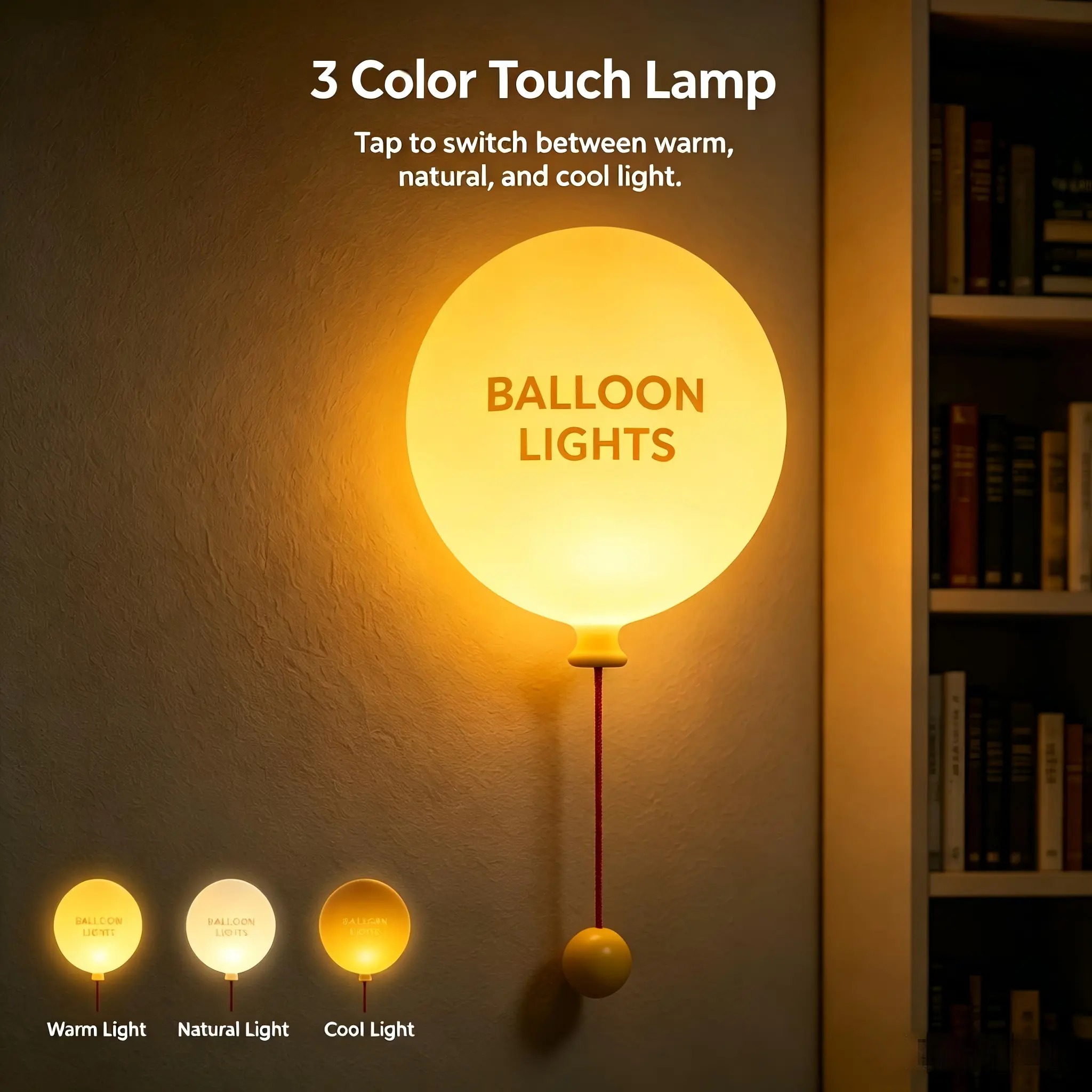 UFORU Cute Balloon Night Light, Wall Mounted LED Lamp with Pull Cord Switch, Creative Nursery Wall Light, Aesthetic Room Decor, Perfect Birthday Gift for Kids, Toddlers & Girls | DealsForYouDays