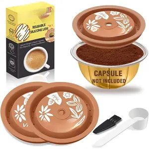 Coffee Capsule Lids Work with  Pods Vertuoline, Grade Silicon Caps  for Every Sizes of   Refillable Capsule(Silicon Vertuoline Lids- 3 count)